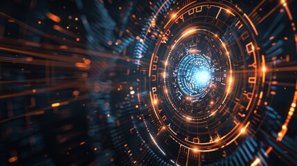 Wall Mural - abstract circle futuristic technology background