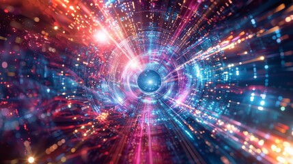 Wall Mural - abstract circle futuristic technology background