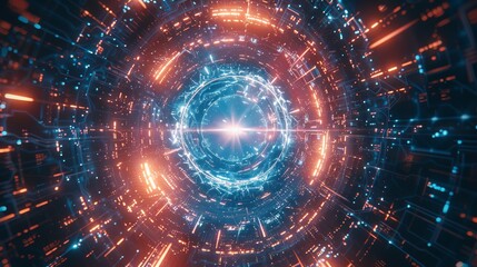 Wall Mural - abstract circle futuristic technology background