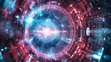 Wall Mural - abstract circle futuristic technology background