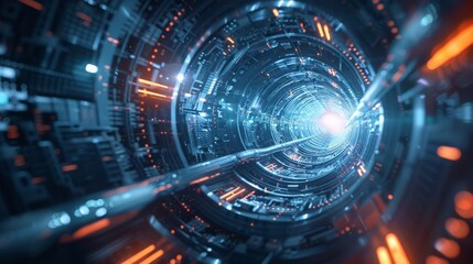 Wall Mural - abstract circle futuristic technology background