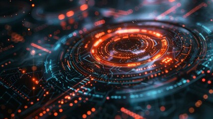 Wall Mural - abstract circle futuristic technology background