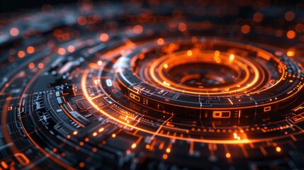 Wall Mural - abstract circle futuristic technology background