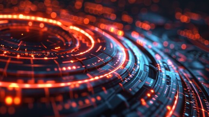 Wall Mural - abstract circle futuristic technology background