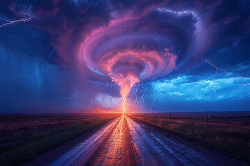 Wall Mural - lightning in the sky