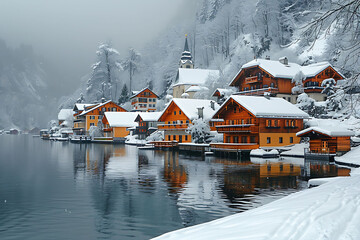 Wall Mural - houses in the mountains