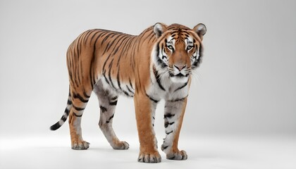 Wall Mural - Tiger isolated on white background 