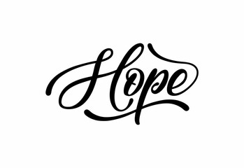 hope hand lettering vector handwritten calligraphy composition hope word text