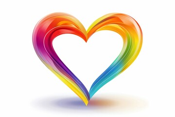 Wall Mural - colorful rainbow heart with gradient, vibrant and bold, symbol of love and pride
