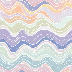 Sticker - Abstract wavy pattern in pastel colors. Seamless background design.