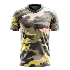 Wall Mural - Camofladge jersey, silm fit Tee , isolated on transparent png