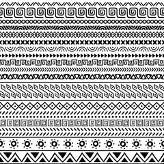 Wall Mural - Seamless pattern, ethnic hand drawn background, vector design	