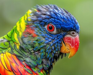 Wall Mural - a rainbow lorikeet by person