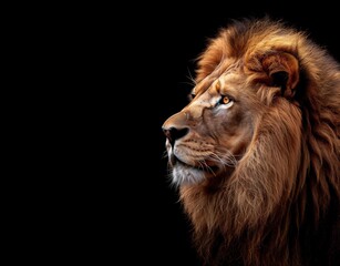 Poster - a lion isolated on black background