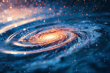 Wall Mural - swirling galaxy surrounded by waves