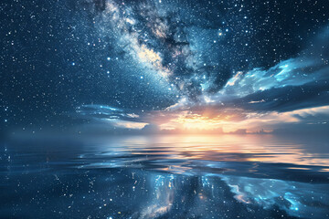 Wall Mural - background - milky way over ocean