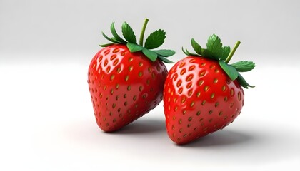 Wall Mural - Strawberry isolated on white background