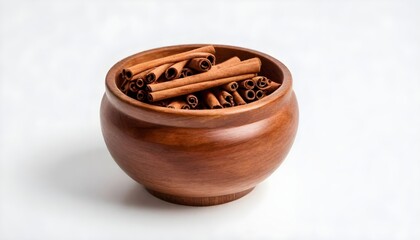 Wall Mural - Cinnamon on bowl isolated on white Background