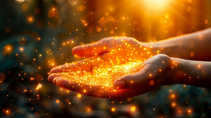 A tranquil cosmic background featuring healing energy pulses from a radiant galaxy core. Wisps of light in gold and violet hues