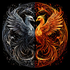 Wall Mural - phoenix yin and yang