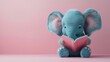 © WrongWay - Funny cute elephant reading book isolated on pastel background