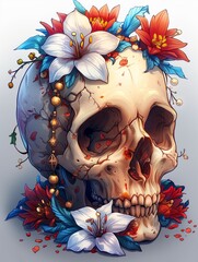 Wall Mural - Gothic skull digital art