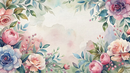 Beautiful watercolor flower background