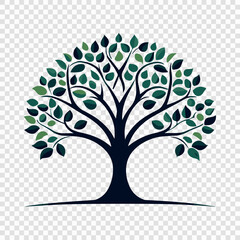 Stylized Green Tree icon with Gradient Leaves