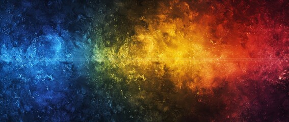 Fototapete - An abstract header banner design with a grainy noisy background, in blue and orange with a black backdrop, featuring a wave pattern in black and blue