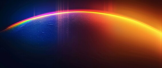 Fototapete - Dark blue orange red colors wave black backdrop, grainy noisy poster background
