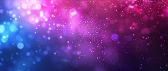 Fototapete - An atmospheric futuristic banner design featuring a dark purple pink blue color gradient background with blurred neon color flow and a grainy texture effect
