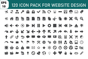 Wall Mural - 120 Icon Pack for Website Design