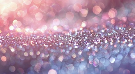 Poster - Abstract Blurred Glitter Background With Pink, Blue, and White Lights