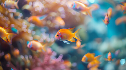 Wall Mural - Colorful Fish in Underwater Coral Reef