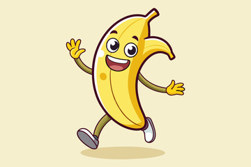 Wall Mural - banana carton character dancing mascot vector illustration