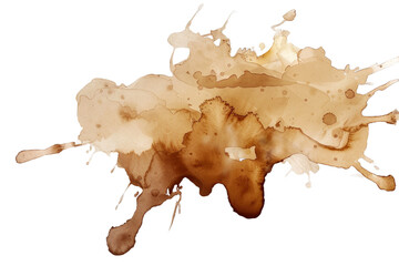 brown water stain isolated on transparent background