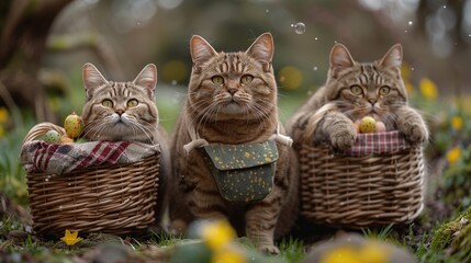 Poster - cat in the basket