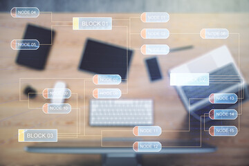 Wall Mural - abstract creative coding illustration on modern computer background, software development concept. m