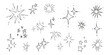 © Olena - Star and starbursts doodle set. For the design of surfaces, prints, wrapping paper, cards, posters, banners, printing