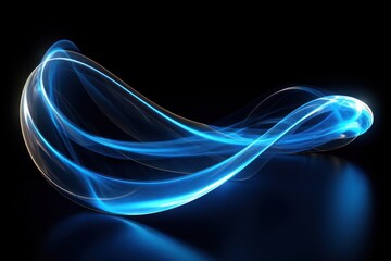 Wall Mural - Blue light trail swirl effect  AI generated image by rawpixel