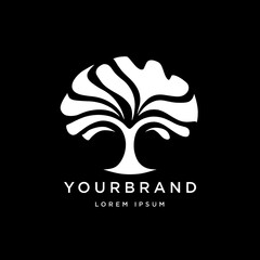 Sticker - Minimalistic logo design featuring a silhouette of a tree, AI-generated.