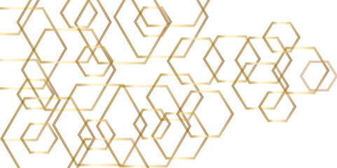 Abstract background with hexagon Background with white and gold lines 3d Hexagonal structure futuristic white background and Embossed Hexagon. geometric mesh cell texture.
