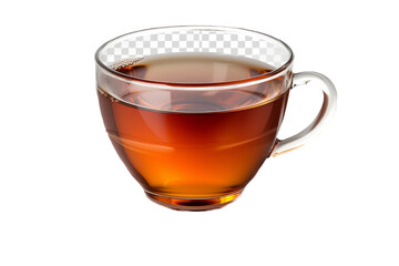 Wall Mural - Glass cup of tea isolated on transparent background