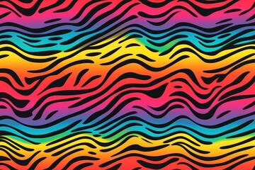 Sticker - A rainbow Wavy line pattern backgrounds abstract creativity.