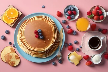 Wall Mural - The most delicious pancakes and breakfasts