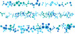 © IlayaStudio - Dividers with molecules, data or other tech structure elements. Pharmacy, biotechnology or chemistry design concept. Vector decoration element in green and blue colors