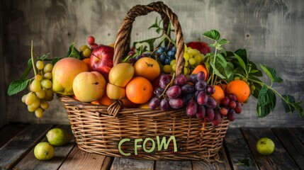 A large basket containing a variety of colorful and juicy fruits