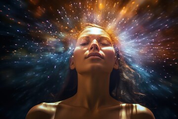 Wall Mural - spiritual awakening portrait person adult.