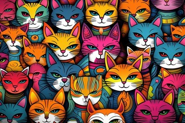 Poster - Cat art backgrounds animal.