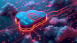 © Yasiru - Abstract illustration of cloud security services: a stylized cloud icon integrated with a secure padlock symbol, symbolizing data protection and cybersecurity within cloud computing environments.